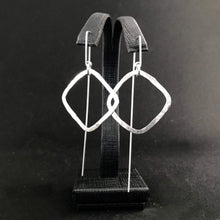 Load image into Gallery viewer, Sterling Silver Square Hammered Earrings