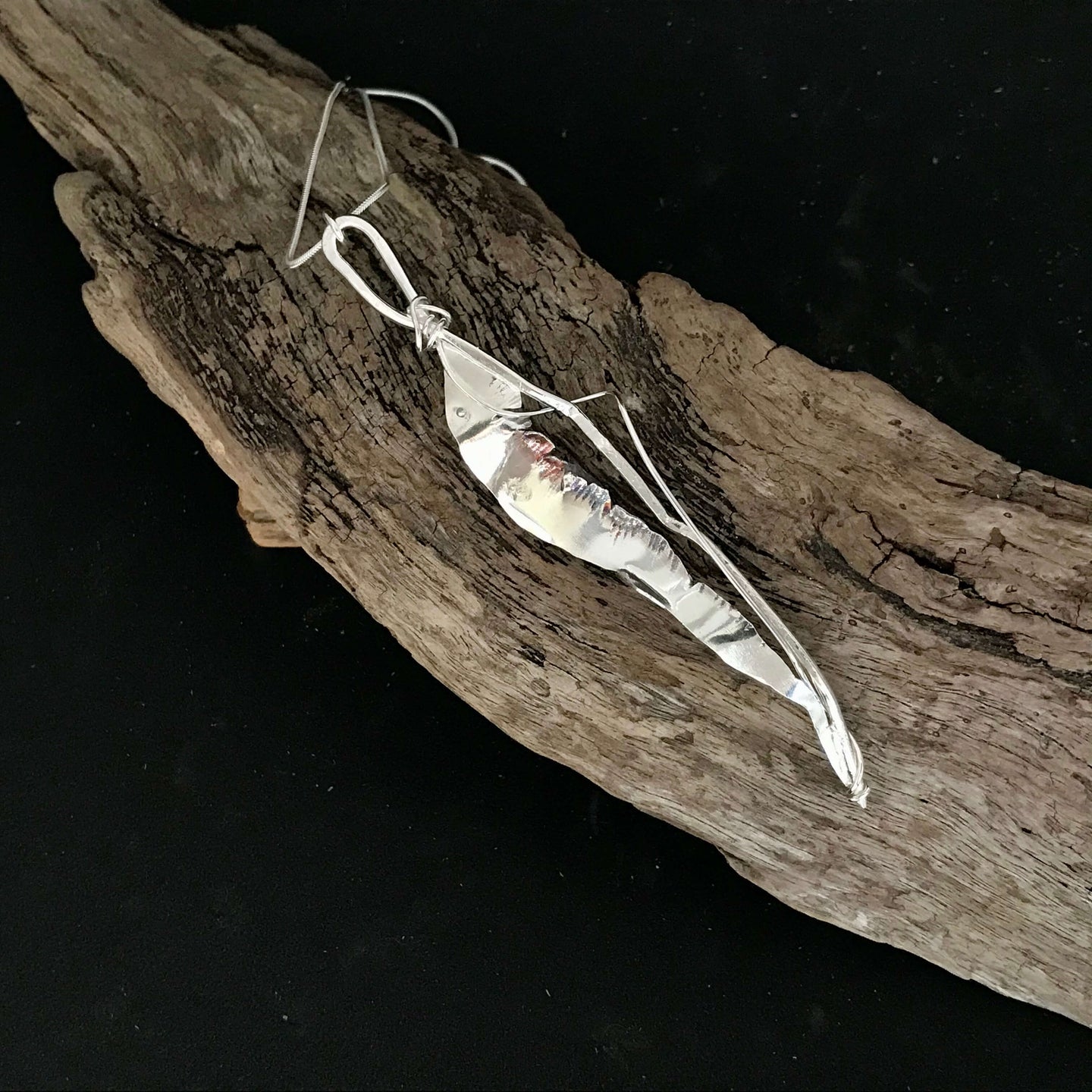 Handmade Sterling Silver Gum Leaf Pendant