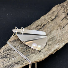 Load image into Gallery viewer, Sterling Silver Pendant with 2 Pearls

